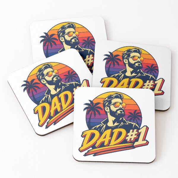 Item preview, Funny Dad #1 Retro 1980s Sunset Silhouette Gift designed and sold by Artycom.