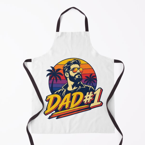 Item preview, Funny Dad #1 Retro 1980s Sunset Silhouette Gift designed and sold by Artycom.