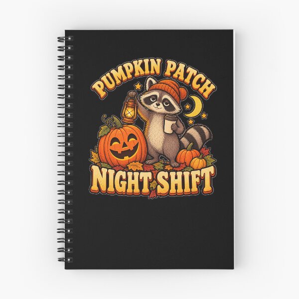 Item preview, Pumpkin Patch Night Shift – Funny Halloween Raccoon designed and sold by czarnyfeniks.