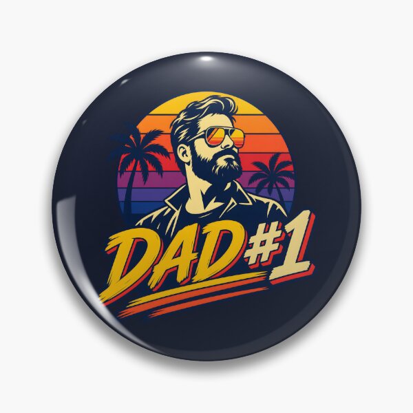 Item preview, Funny Dad #1 Retro 1980s Sunset Silhouette Gift designed and sold by Artycom.