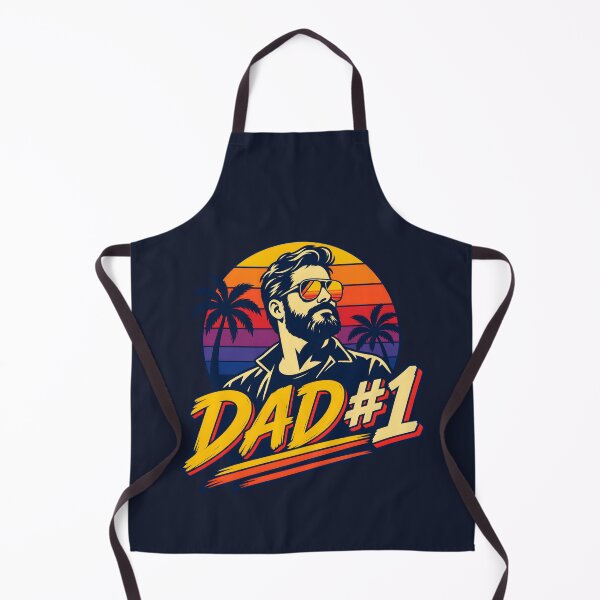 Item preview, Funny Dad #1 Retro 1980s Sunset Silhouette Gift designed and sold by Artycom.