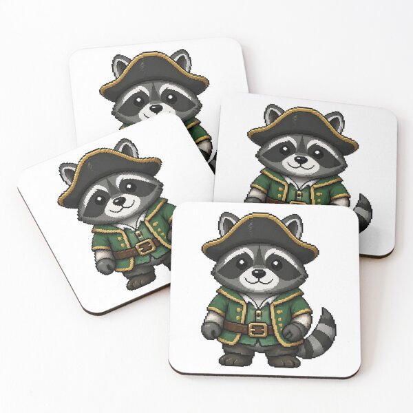 Item preview, Pixel Pirate Raccoon | Retro Animal Gift designed and sold by Icareis-Studios.