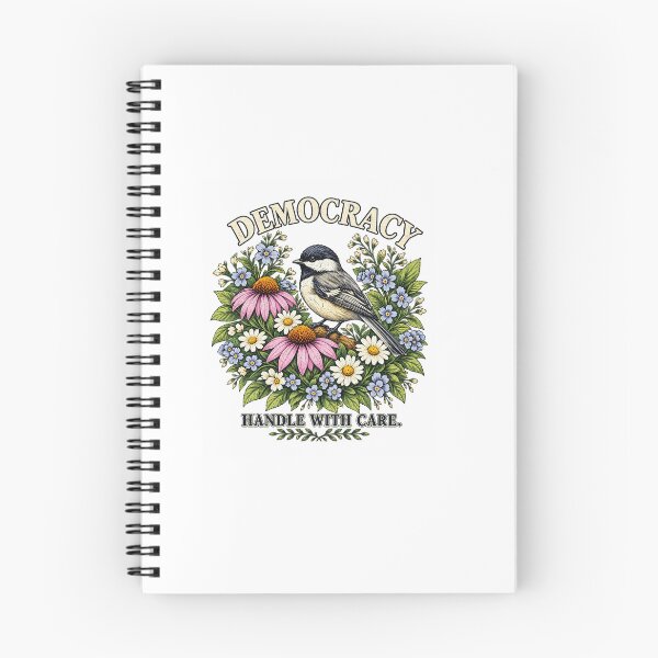 Item preview, Democracy Handle With Care Vintage Chickadee Bird Floral Art designed and sold by SEINENGAPPI18.