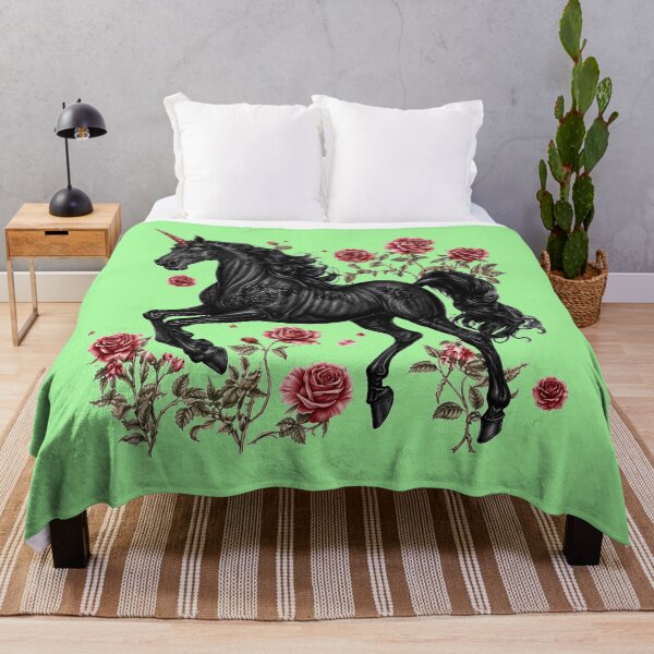 Item preview, Black Unicorn Vintage Gothic, Dark Fantasy Aesthetic, Floral Unicorn designed and sold by Ribeiro-Art.