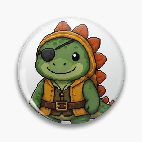 Item preview, Pixel Pirate Stegosaurus | Retro Dino Gift designed and sold by Icareis-Studios.