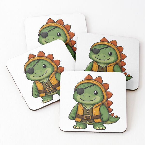 Item preview, Pixel Pirate Stegosaurus | Retro Dino Gift designed and sold by Icareis-Studios.