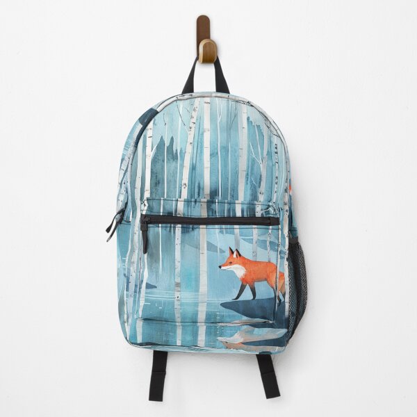 Item preview, Watercolor Red Fox In The Birches Winter Forest Water Reflection designed and sold by GrinGalore.