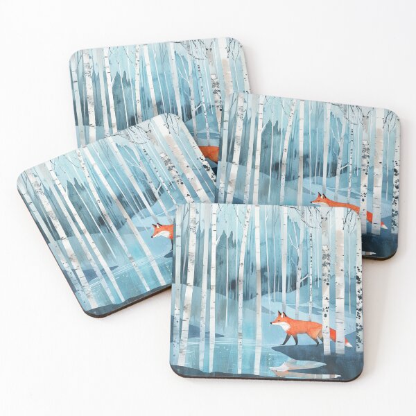 Item preview, Watercolor Red Fox In The Birches Winter Forest Water Reflection designed and sold by GrinGalore.