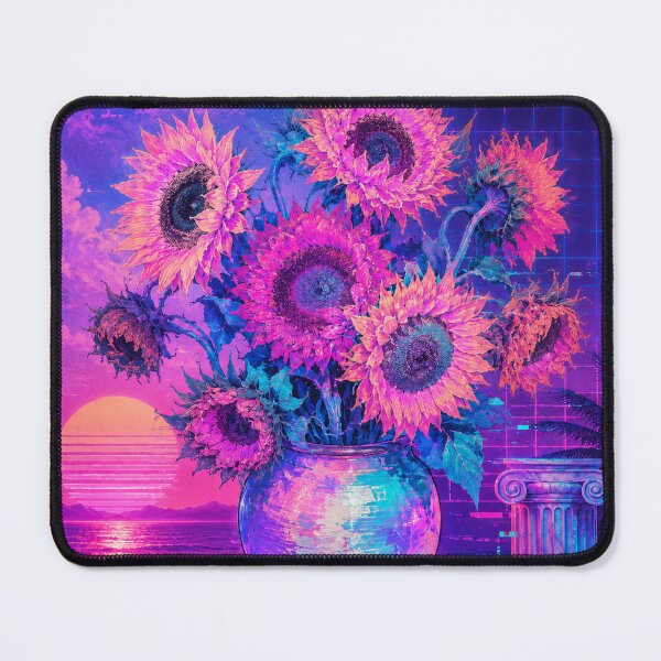 Item preview, Vincent Van Gogh's 'Sunflowers' in a Vaporwave Style designed and sold by Neon-Mama.