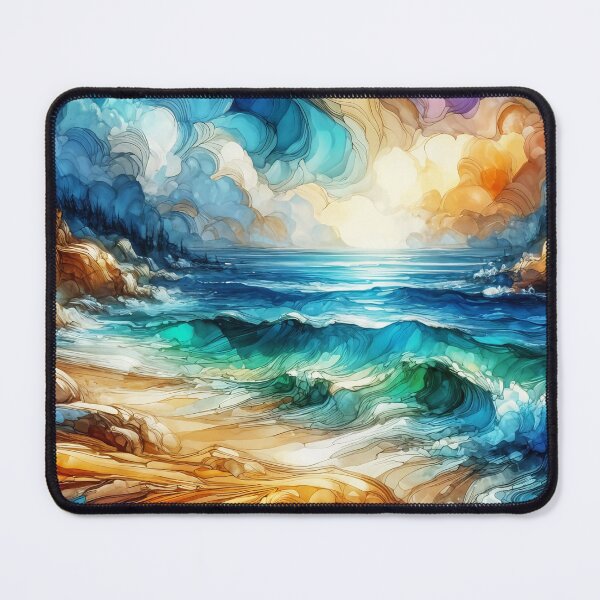 Item preview, Ink painting of coastal landscape designed and sold by Chi261.