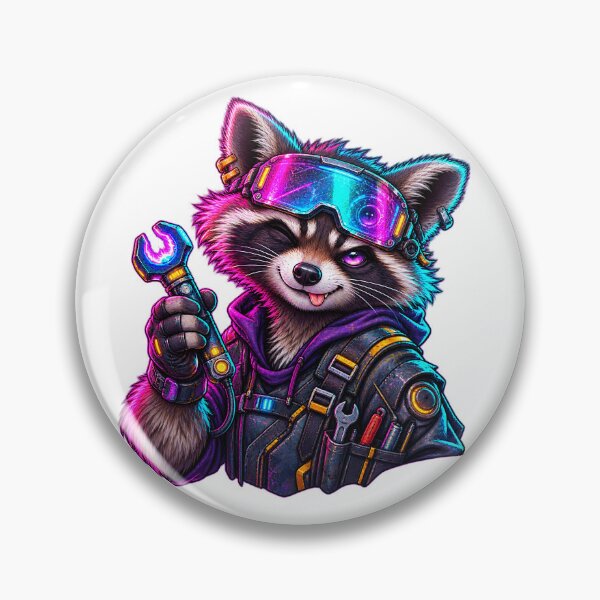 Item preview, Neon Wrench Raccoon designed and sold by Veyro Design.