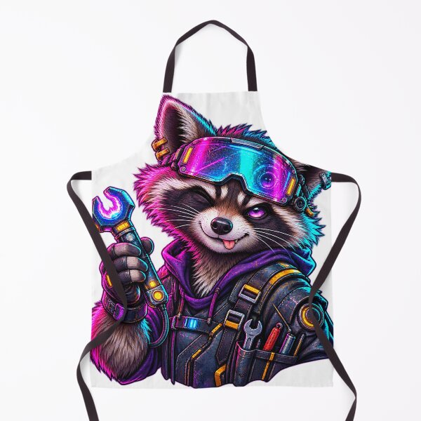 Item preview, Neon Wrench Raccoon designed and sold by Veyro Design.