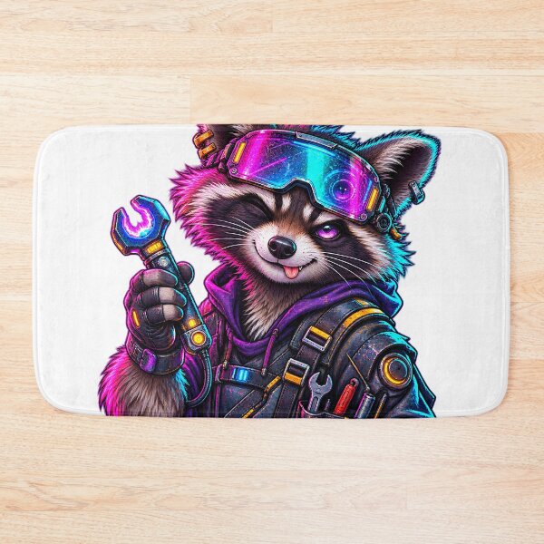 Item preview, Neon Wrench Raccoon designed and sold by Veyro Design.