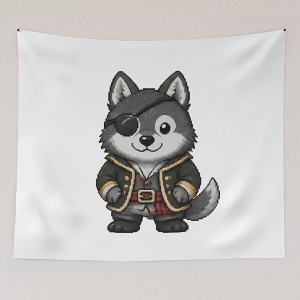Item preview, Pixel Pirate Wolf | Retro Animal Gift designed and sold by Icareis-Studios.