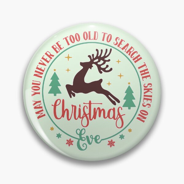 Item preview, Retro May You Never Be Too Old to Search the Skies Flying Reindeer, Vintage Christmas Eve Holiday Circle designed and sold by zozo-shop.