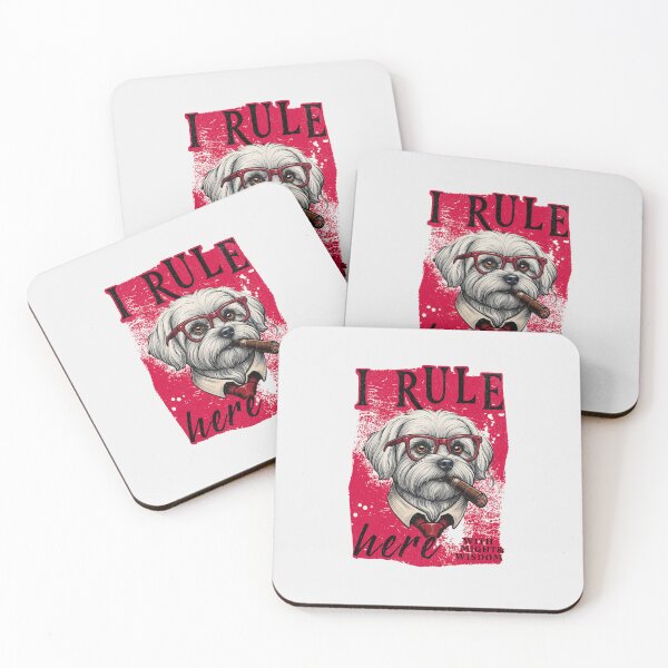 Item preview, White Maltese Cigar Mafia Boss - I Rule Here designed and sold by PixelsPaws.