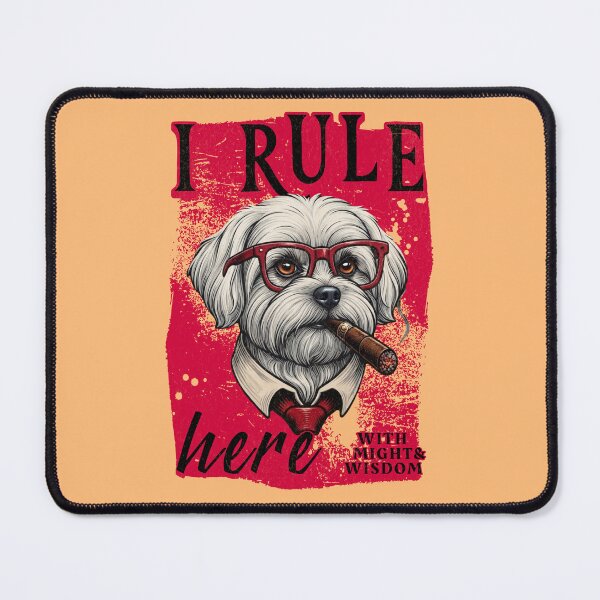 Item preview, White Maltese Cigar Mafia Boss - I Rule Here designed and sold by PixelsPaws.