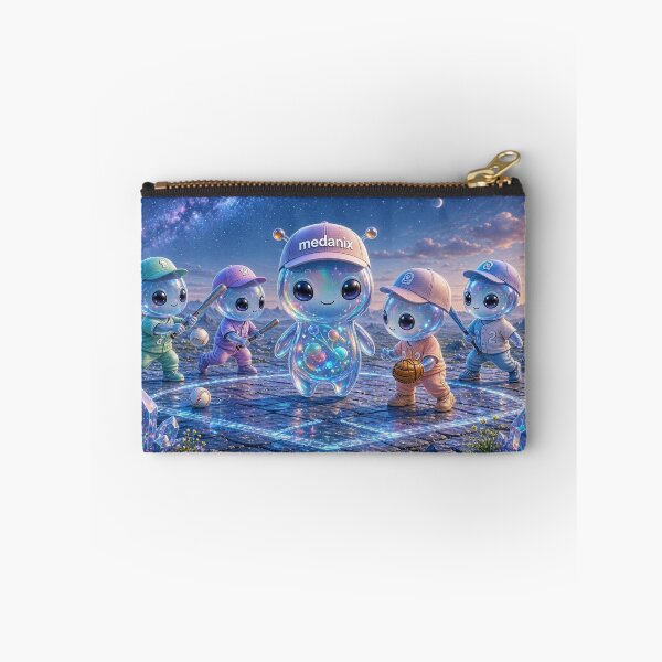 Item preview, Cute Aliens Medanix Playing Baseball - Magical Crystal Planet Sports designed and sold by Breezes-of-Ida.