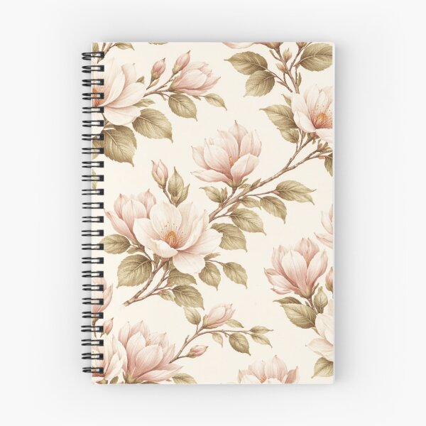 Artikelvorschau, Vintage-Magnolien-Blumenmuster | Zartrosa botanisches Design entworfen und verkauft von DreamPixelPrint.