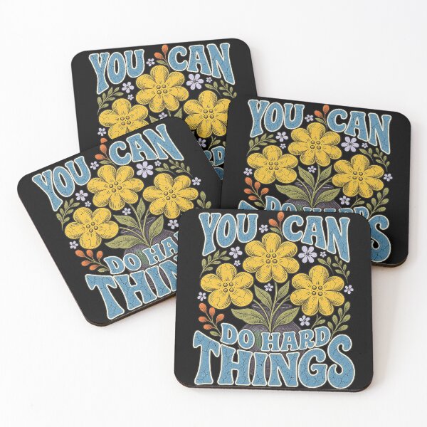 Item preview, You Can Do Hard Things Retro Floral Growth Mindset Quote designed and sold by SEINENGAPPI12.