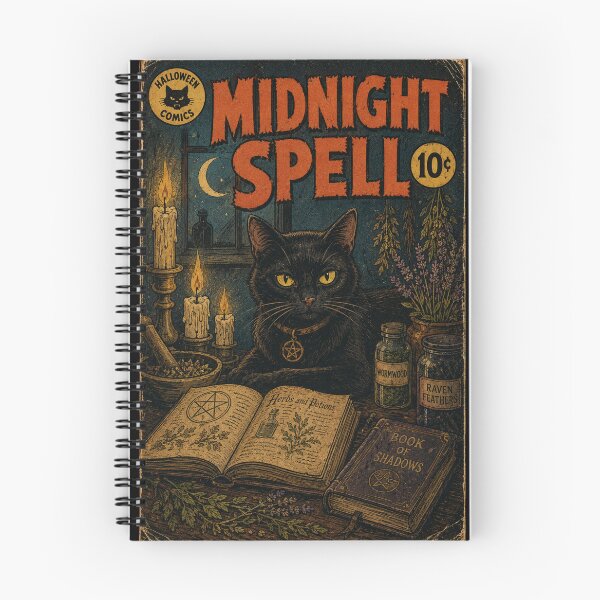 Item preview, Vintage Halloween Black Cat Spellbook Mystery designed and sold by bapupa.