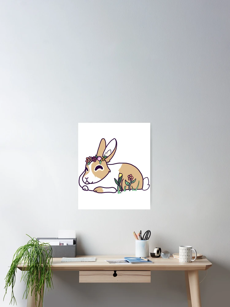 Thumbnail 2 of 3, Poster, Spring Floral Rabbit designed and sold by MeanMachine603.