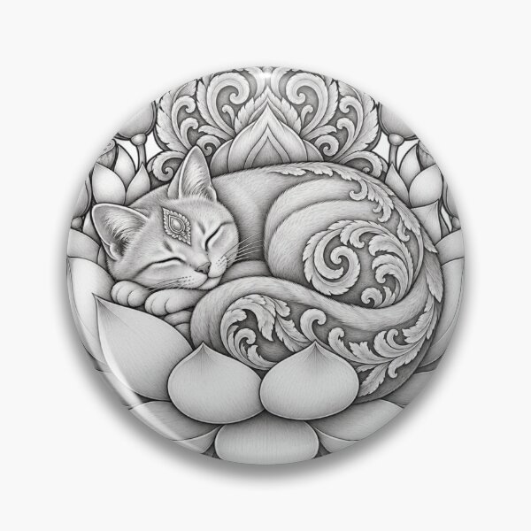 Item preview, Sleeping Cat on Sacred Lotus Art designed and sold by mamhew2456.