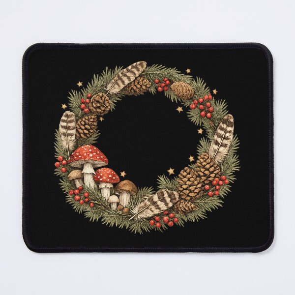 Item preview, Woodland Cozy Christmas Wreath Botanical Vintage Naturalist Gift  designed and sold by Artycom.