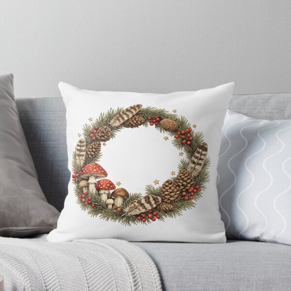 Item preview, Woodland Cozy Christmas Wreath Botanical Vintage Naturalist Gift  designed and sold by Artycom.