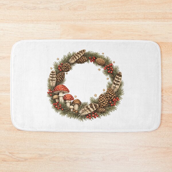 Item preview, Woodland Cozy Christmas Wreath Botanical Vintage Naturalist Gift  designed and sold by Artycom.