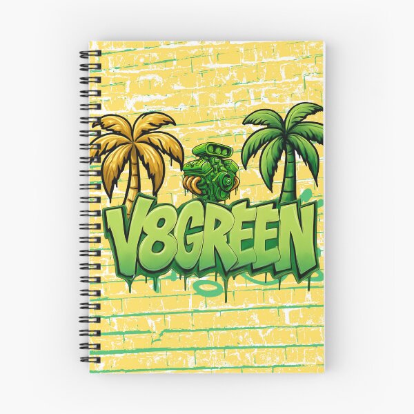 Item preview, V8 Green Graffiti Car Engine Street Art with Palm Trees designed and sold by V8Green.