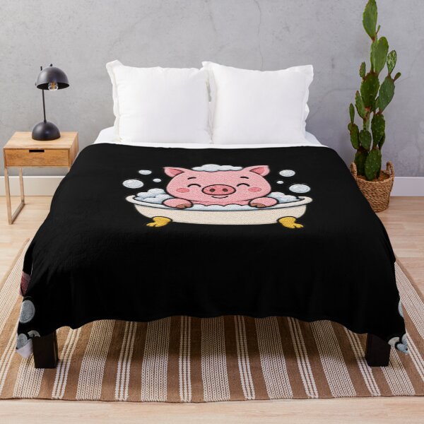 Item preview, Cute Pig Taking a Bath Kawaii Embroidery Patch designed and sold by ColorSplash123.