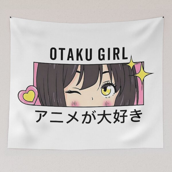 Item preview, Cute Winking Otaku Anime Girl Eyes Design designed and sold by artworkathome.