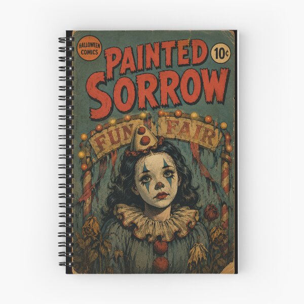 Item preview, Vintage Halloween Cover Art: Macabre Clown Girl Carnival designed and sold by bapupa.