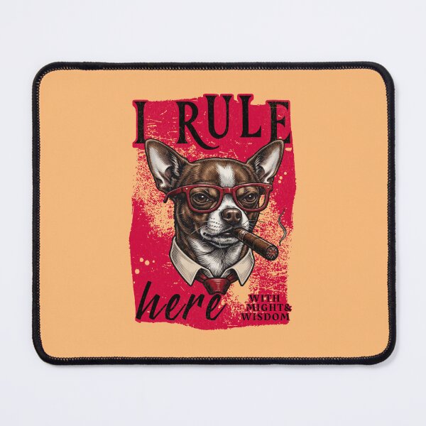 Item preview, Brown White Chihuahua Cigar Mafia Boss - I Rule Here designed and sold by PixelsPaws.