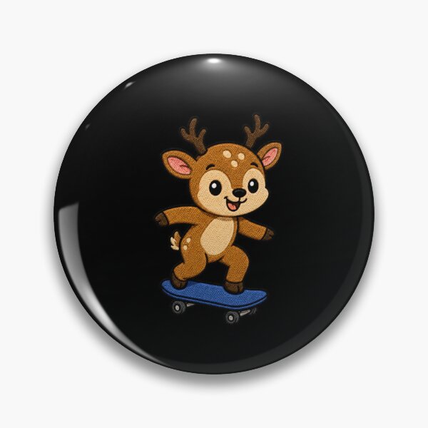 Item preview, Cute Deer Skateboarding Kawaii Embroidery Patch designed and sold by ColorSplash123.
