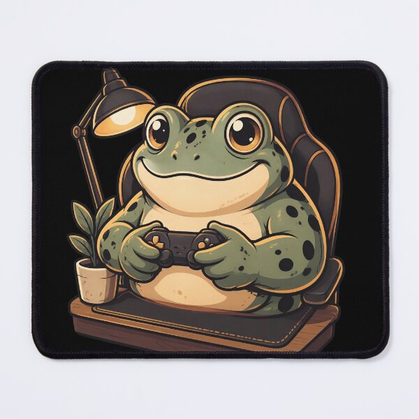 Artikelvorschau, Gemütlicher Gaming-Frosch-Schreibtischaufsatz entworfen und verkauft von Fun2Fentastic.