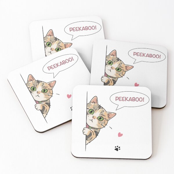 Item preview, Peekaboo Funny Cat – Cute Playful Cat Character designed and sold by NongKhaoYai.