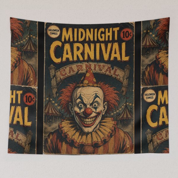 Item preview, Vintage Halloween Cover Art: Creepy Clown Midnight Carnival designed and sold by bapupa.