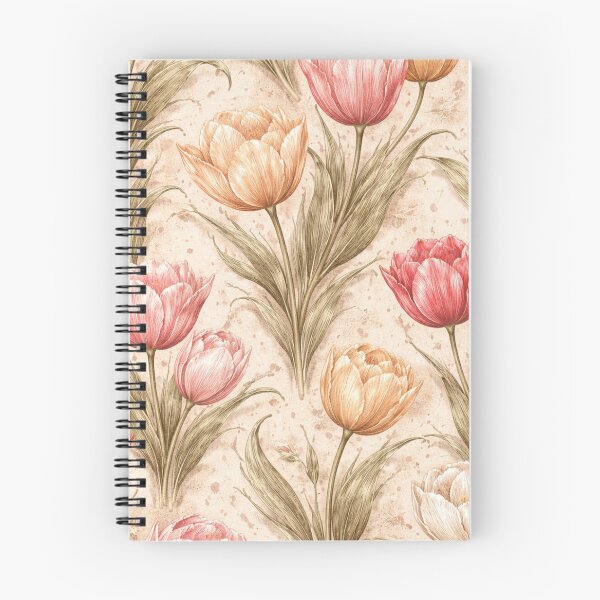 Artikelvorschau, Vintage-Tulpenmuster, zarte botanische Illustration entworfen und verkauft von DreamPixelPrint.