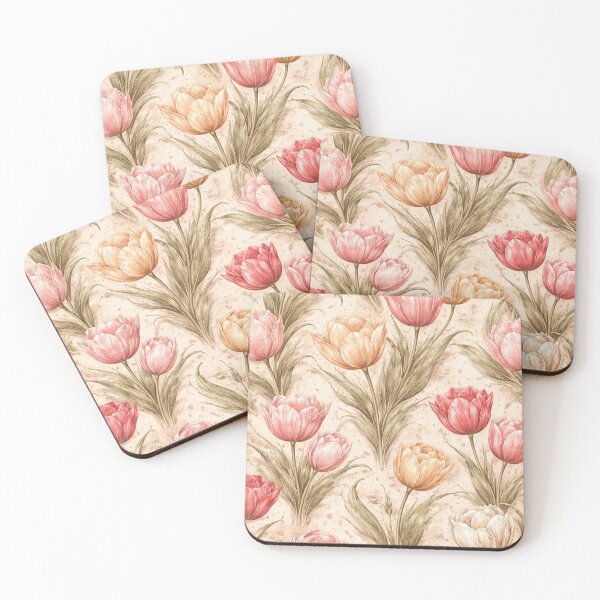 Item preview, Vintage Tulip Floral Pattern,Soft Botanical Illustration designed and sold by DreamPixelPrint.