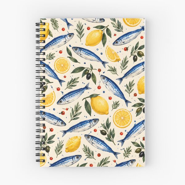 Item preview, Mediterranean Sardine & Lemon Pattern designed and sold by bauschberts.
