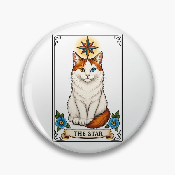 Item preview, The Star Tarot Cat Heterochromia Starburst designed and sold by Old's Cool Cat Studio.