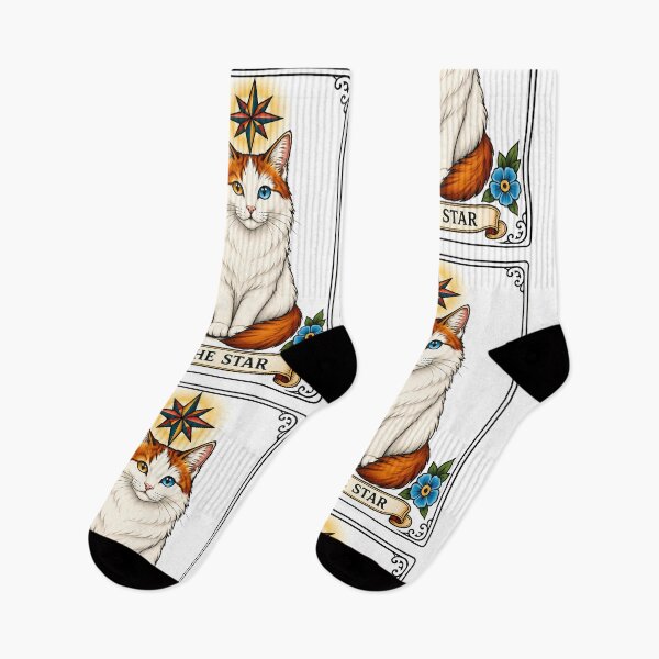 Item preview, The Star Tarot Cat Heterochromia Starburst designed and sold by Old's Cool Cat Studio.