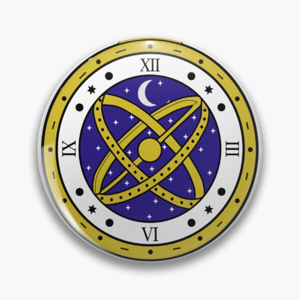 Item preview, Celestial Pocket Watch Vector Graphic with Golden Armillary Sphere and Moon Dial designed and sold by Rehnair.