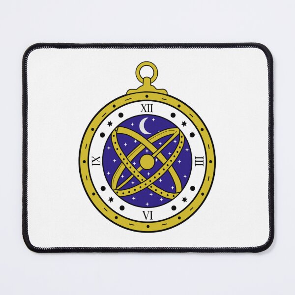 Item preview, Celestial Pocket Watch Vector Graphic with Golden Armillary Sphere and Moon Dial designed and sold by Rehnair.