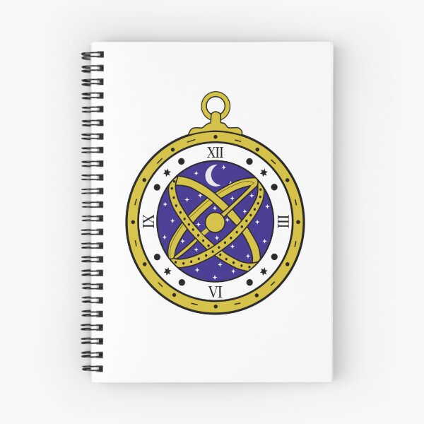Item preview, Celestial Pocket Watch Vector Graphic with Golden Armillary Sphere and Moon Dial designed and sold by Rehnair.
