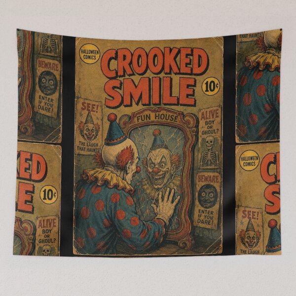 Item preview, Vintage Halloween Cover Art: Sinister Clown Funhouse Horror designed and sold by bapupa.