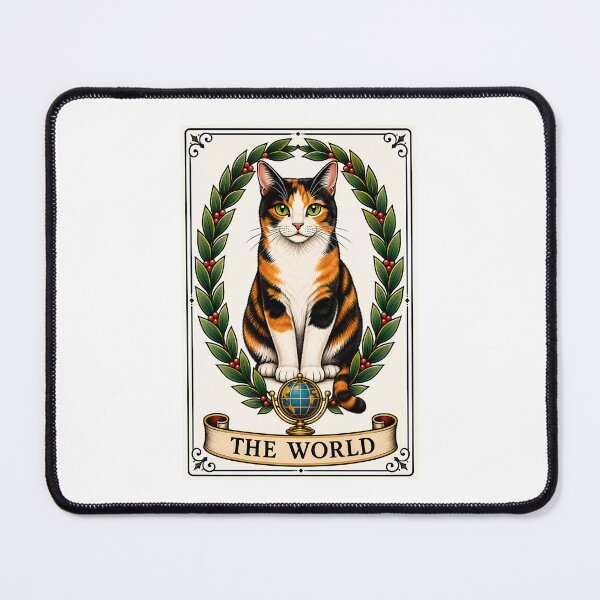 Item preview, The World Tarot Cat Calico Wreath designed and sold by Old's Cool Cat Studio.