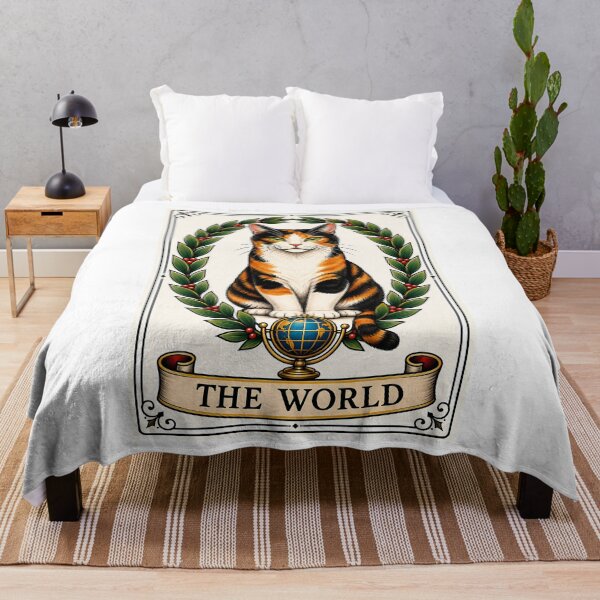 Item preview, The World Tarot Cat Calico Wreath designed and sold by Old's Cool Cat Studio.